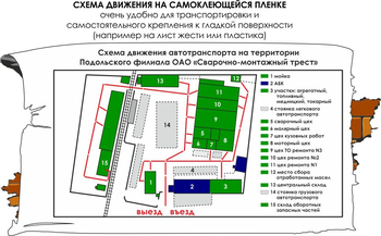 Схема движения (0,8х1,6 метра, пленка) - Охрана труда на строительных площадках - Схемы движения - ohrana.inoy.org